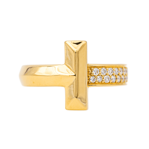 Bague 51 Tiffany & Co - Bague T pavée de diamants en or jaune 58 Facettes 4342791RV