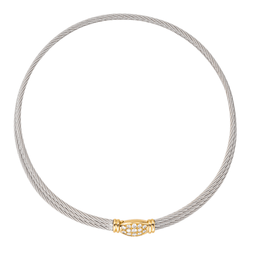 Collier Fred Force 10 - Collier en or jaune 18K, acier et diamants 58 Facettes 4345688RV