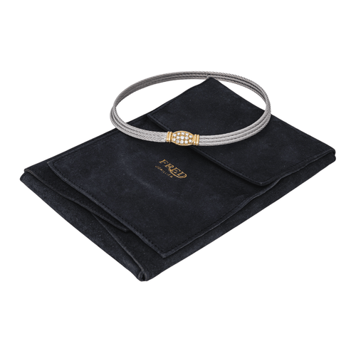 Collier Fred Force 10 - Collier en or jaune 18K, acier et diamants 58 Facettes 4345688RV