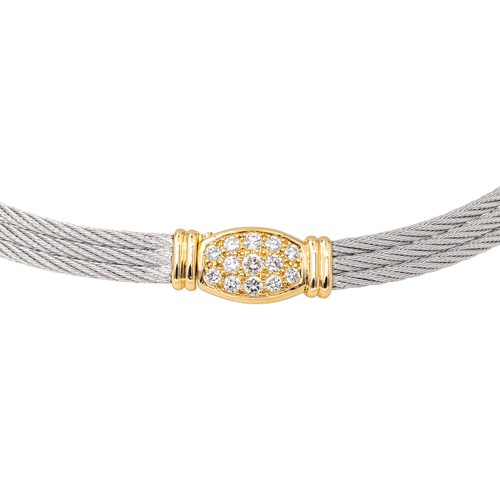 Collier Fred Force 10 - Collier en or jaune 18K, acier et diamants 58 Facettes 4345688RV