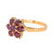 Bague 52 Bague marguerite sertie de rubis en or rose 18 carats 58 Facettes 4354719CN
