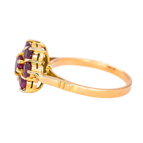 Bague 52 Bague marguerite sertie de rubis en or rose 18 carats 58 Facettes 4354719CN