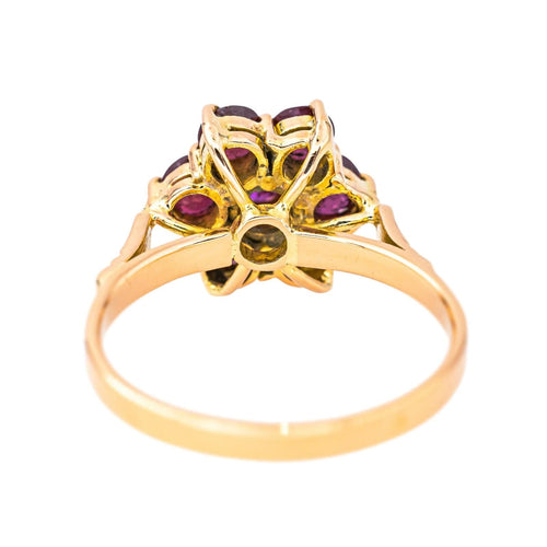 Bague 52 Bague marguerite sertie de rubis en or rose 18 carats 58 Facettes 4354719CN