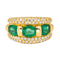 Bague 54 Bague en or jaune 18 carats avec émeraudes et diamants 58 Facettes 4354721CN