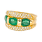 Bague 54 Bague en or jaune 18 carats avec émeraudes et diamants 58 Facettes 4354721CN