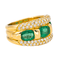 Bague 54 Bague en or jaune 18 carats avec émeraudes et diamants 58 Facettes 4354721CN