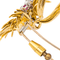 Broche Broche en or jaune, rose et blanc 18 carats rubis et diamants 58 Facettes 4367778CN
