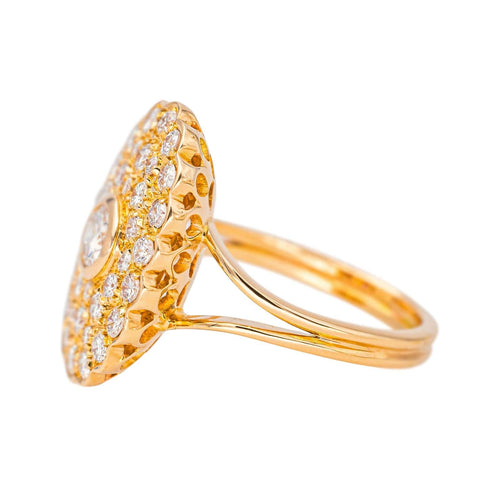 Bague 54 Pompadour - Bague en or rose 18 carats et diamants 58 Facettes 4367907CN