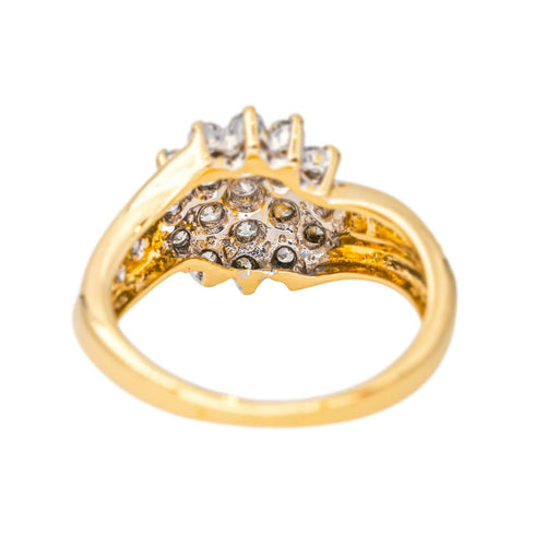 Bague 51 Bague en or jaune et or blanc 18 carats sertie de diamants 58 Facettes 4369862CN