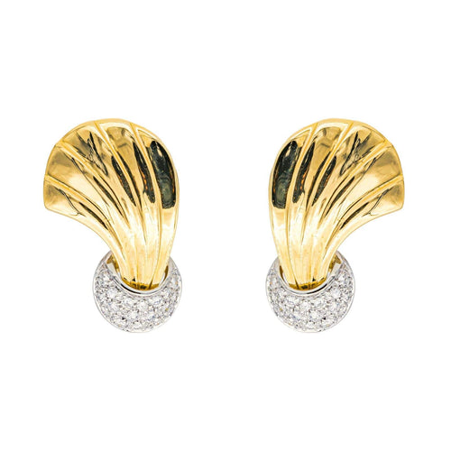 Boucles d'oreilles Boucles d’oreilles clips en or jaune et or blanc 18 carats avec diamants 58 Facettes 4377111RV