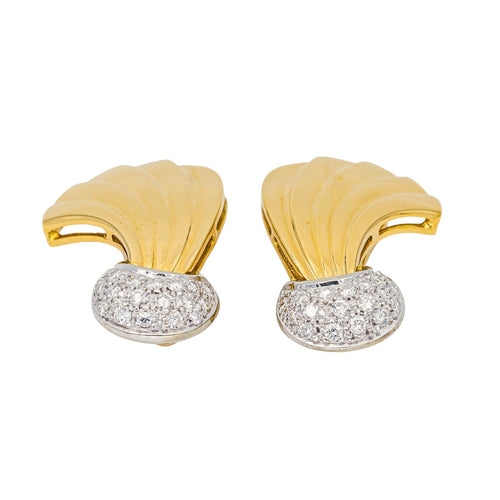 Boucles d'oreilles Boucles d’oreilles clips en or jaune et or blanc 18 carats avec diamants 58 Facettes 4377111RV