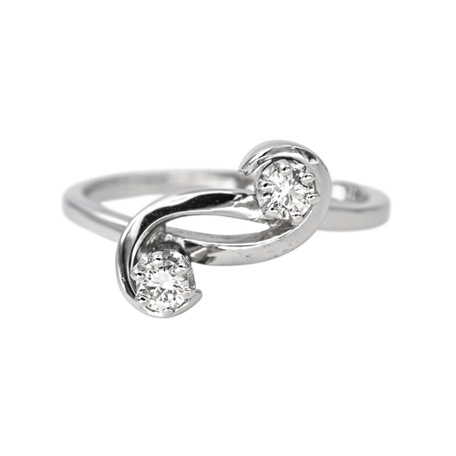 Bague 52 Bague Toi et Moi en or blanc avec diamants taille brillant 58 Facettes 4387212CN