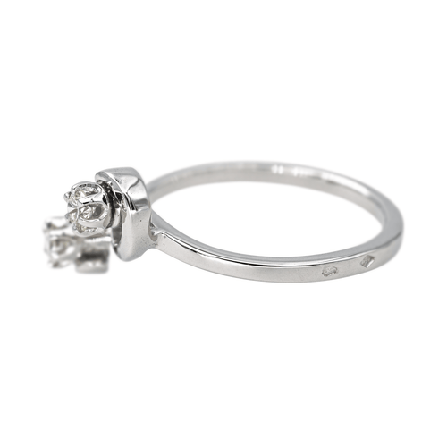 Bague 52 Bague Toi et Moi en or blanc avec diamants taille brillant 58 Facettes 4387212CN