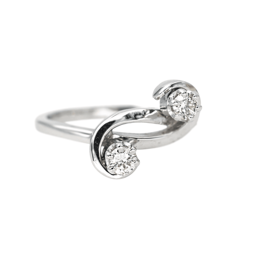 Bague 52 Bague Toi et Moi en or blanc avec diamants taille brillant 58 Facettes 4387212CN