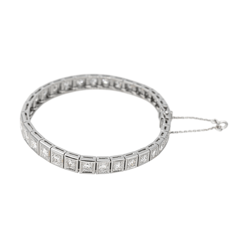 Bracelet Bracelet ligne en or blanc 18 carats et diamants 58 Facettes 4387216CN