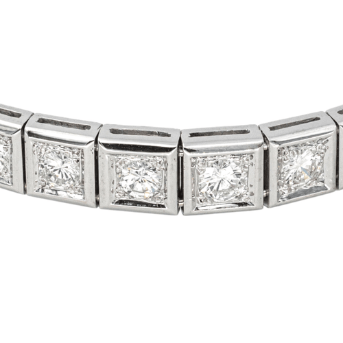 Bracelet Bracelet ligne en or blanc 18 carats et diamants 58 Facettes 4387216CN