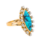 Bague 54 Bague marquise en or rose avec turquoise et diamants 58 Facettes 4387234CN