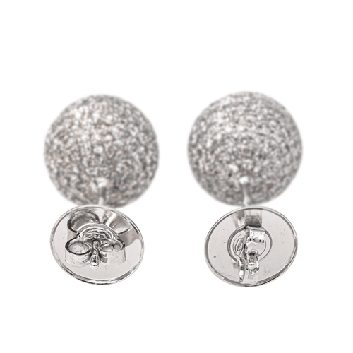 Boucles d'oreilles Boucles d’oreilles boules en or blanc 18 carats et diamants 58 Facettes 4388291CN