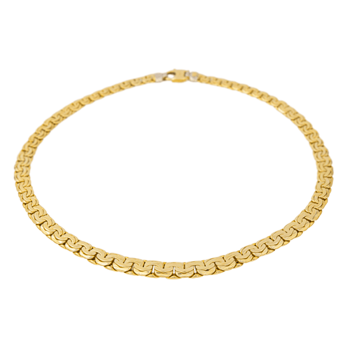 Collier Collier maille double haricot en or jaune 18 carats 58 Facettes 4396461CN