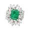 Bague 55 Bague Pompadour en or blanc 18 carats, émeraude et diamants 58 Facettes 4398644CN