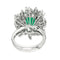 Bague 55 Bague Pompadour en or blanc 18 carats, émeraude et diamants 58 Facettes 4398644CN