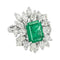 Bague 55 Bague Pompadour en or blanc 18 carats, émeraude et diamants 58 Facettes 4398644CN