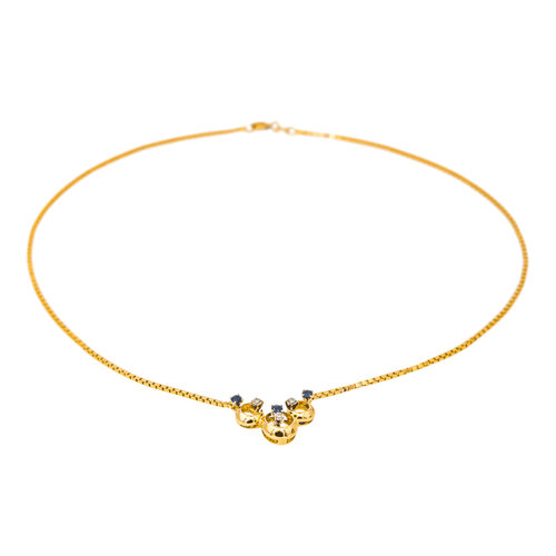 Collier Collier en or jaune 18 carats avec saphirs et diamants 58 Facettes 4416914RV