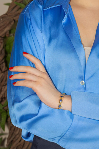 Bracelet Bracelet en or jaune 18 carats serti de saphirs ovales 58 Facettes 4416916RV