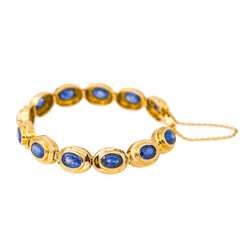 Bracelet Bracelet en or jaune 18 carats serti de saphirs ovales 58 Facettes 4416916RV