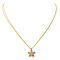 Collier Collier motif floral en or rose 18K avec saphirs, rubis et diamants 58 Facettes 4421486RV