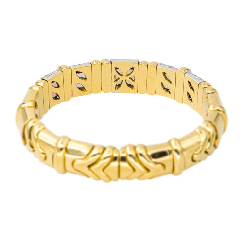Bracelet Bracelet jonc en or jaune et or blanc serti de diamants 58 Facettes 4423004CN