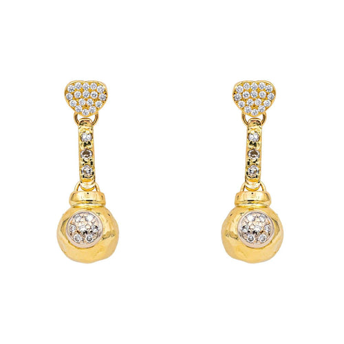 Boucles d'oreilles Boucles d'oreilles pendantes en or jaune 18 carats et diamants 58 Facettes 4423007CN
