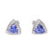 Boucles d'oreilles Boucles d’oreilles puces en or blanc 18 carats tanzanites et diamants 58 Facettes 4423606RV