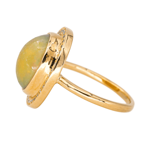 Bague 51 Bague Pompadour en or jaune avec opale et diamants 58 Facettes 4424433CN