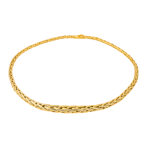 Collier Caplain Paris - Collier maille palmier en or jaune et saphir 58 Facettes 4438905CN