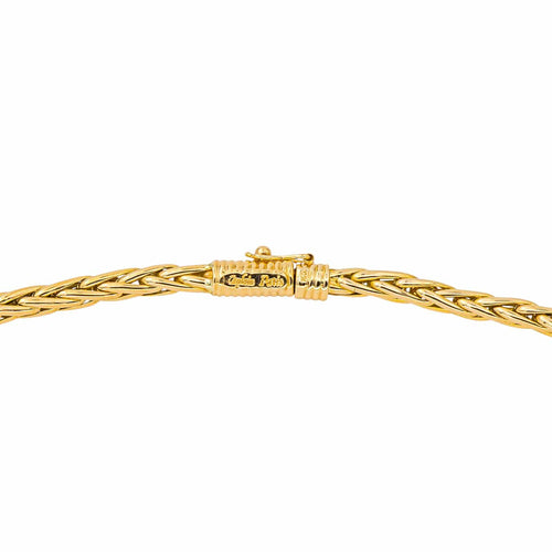 Collier Caplain Paris - Collier maille palmier en or jaune et saphir 58 Facettes 4438905CN
