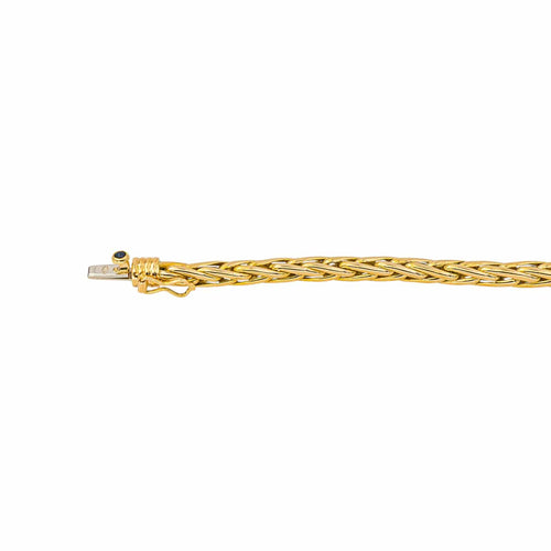 Collier Caplain Paris - Collier maille palmier en or jaune et saphir 58 Facettes 4438905CN