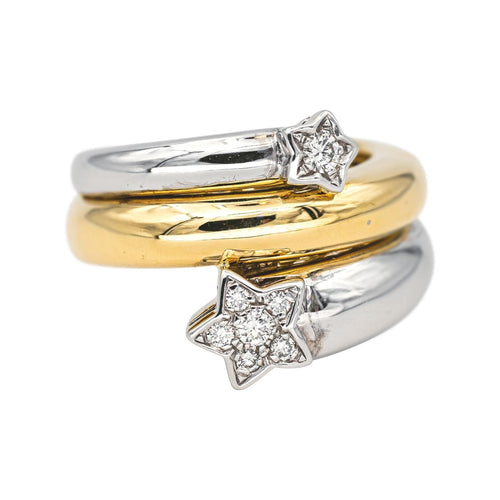 Bague 53 Bague en or jaune et or blanc 18 carats avec diamants 58 Facettes 4442219RV