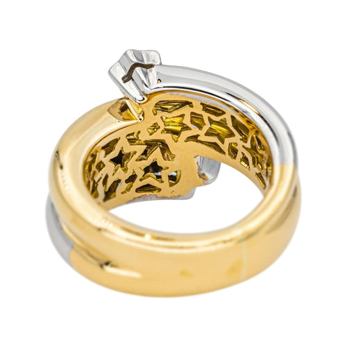 Bague 53 Bague en or jaune et or blanc 18 carats avec diamants 58 Facettes 4442219RV