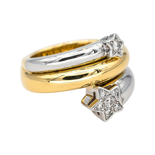 Bague 53 Bague en or jaune et or blanc 18 carats avec diamants 58 Facettes 4442219RV