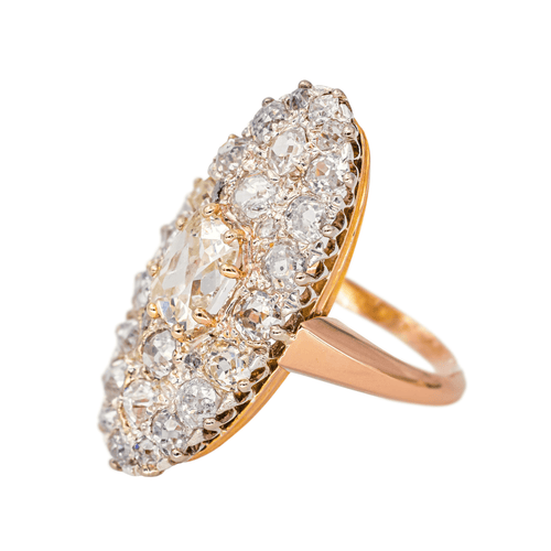 Bague 49 Bague marquise rétro en or rose 18 carats et diamants 58 Facettes 4445908CN