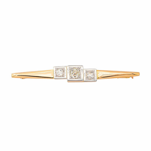 Broche Broche rétro en or rose et blanc 18 carats et diamants 58 Facettes 4445943CN