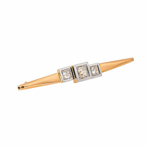 Broche Broche rétro en or rose et blanc 18 carats et diamants 58 Facettes 4445943CN