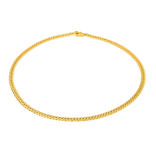 Collier Caplain Paris - Collier maille anglaise en or jaune 18 carats et saphir 58 Facettes 4446715CN