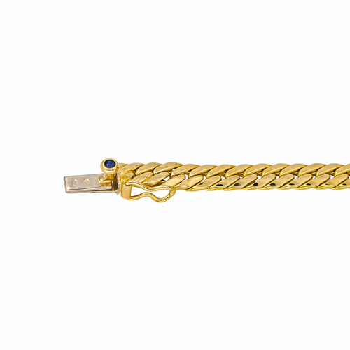 Collier Caplain Paris - Collier maille anglaise en or jaune 18 carats et saphir 58 Facettes 4446715CN