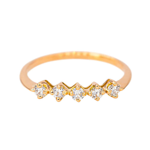Bague 58 Bague en or rose 18 carats sertie de diamants 58 Facettes 4455427CN