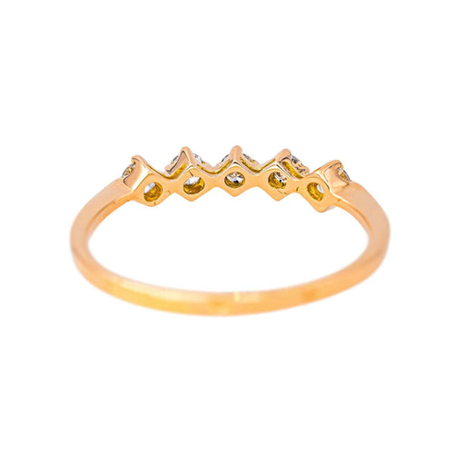 Bague 58 Bague en or rose 18 carats sertie de diamants 58 Facettes 4455427CN