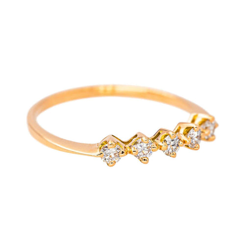Bague 58 Bague en or rose 18 carats sertie de diamants 58 Facettes 4455427CN