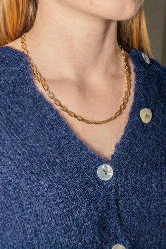 Collier Collier chaîne en or jaune et or blanc 18 carats 58 Facettes 4455432CN
