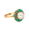 Bague 52 Bague marguerite en or jaune 18 carats, perle et turquoises 58 Facettes 4462733CN